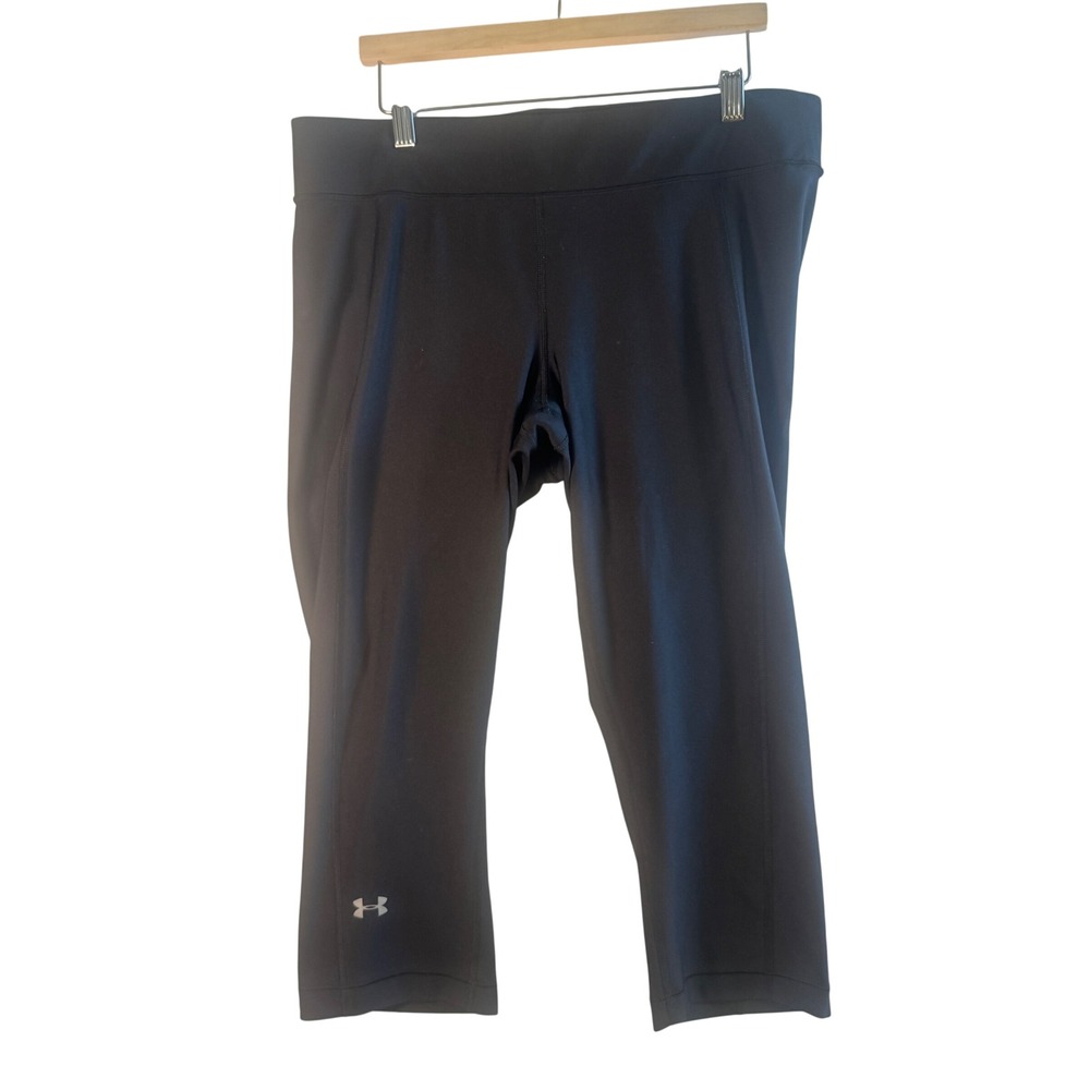 Under Armour HeatGear Compression Leggings‎ Black XL Capri Crop Yoga Gym Workout